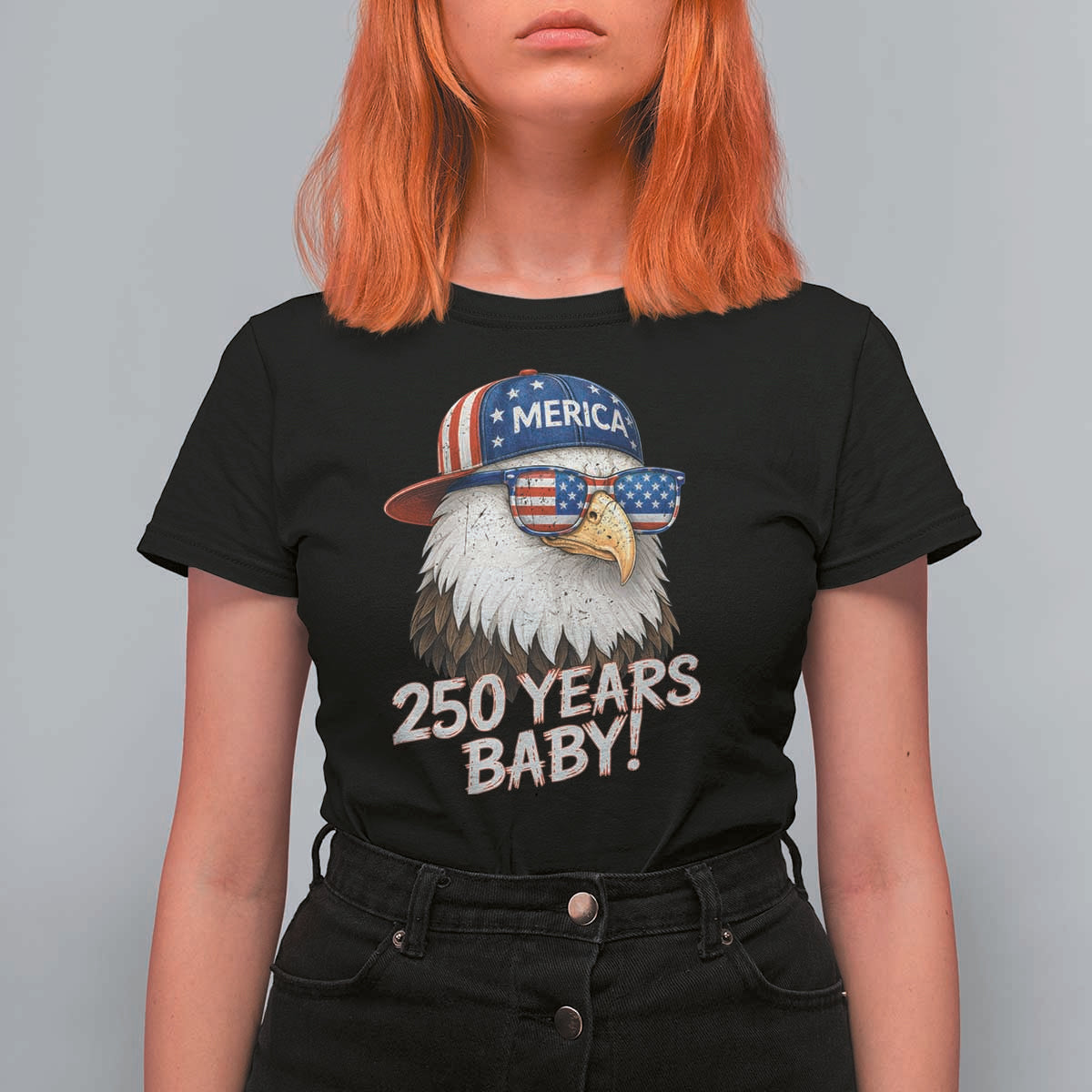250th Anniversary USA 250 Years Baby Bald Eagle T Shirt For Women