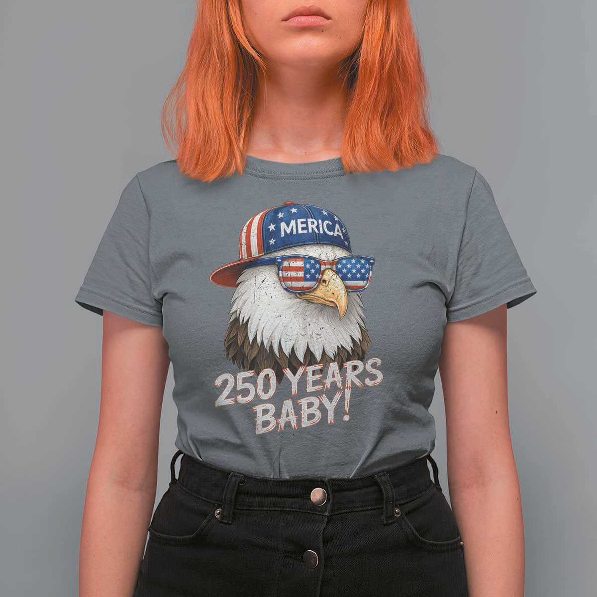 250th Anniversary USA 250 Years Baby Bald Eagle T Shirt For Women