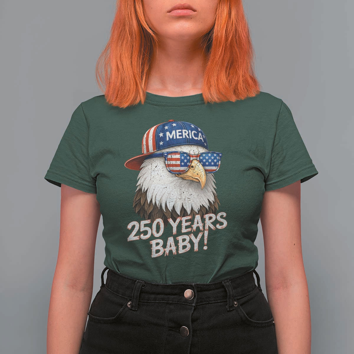 250th Anniversary USA 250 Years Baby Bald Eagle T Shirt For Women
