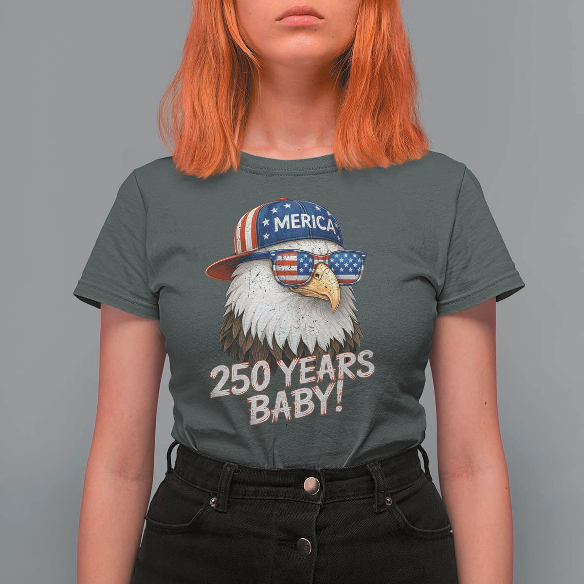 250th Anniversary USA 250 Years Baby Bald Eagle T Shirt For Women
