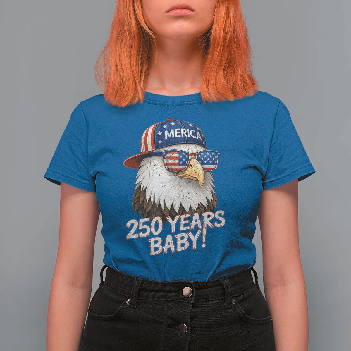 250th Anniversary USA 250 Years Baby Bald Eagle T Shirt For Women