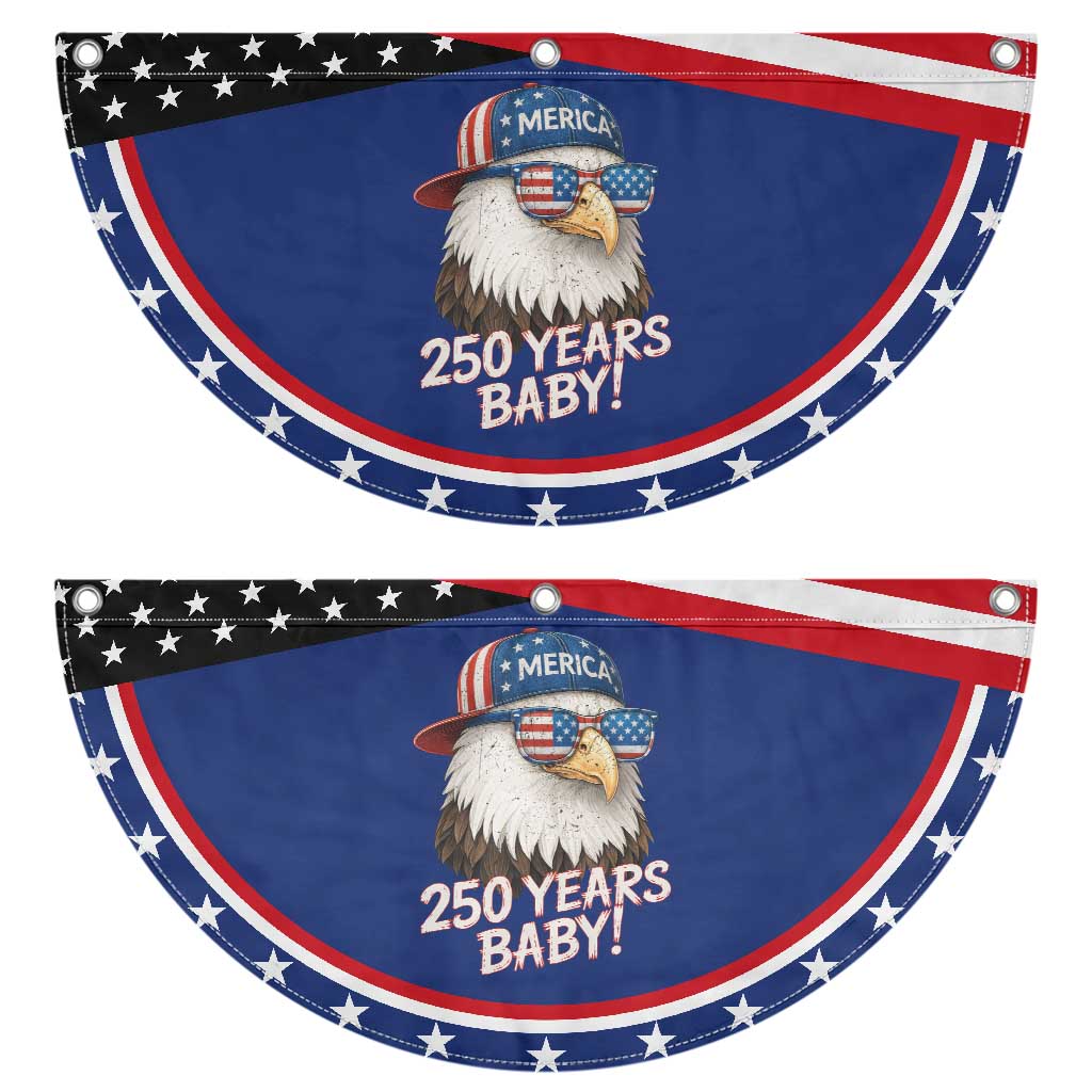 250th Anniversary USA 250 Years Baby Bald Eagle Patriotic Fan Flag