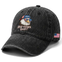 250th Anniversary USA 250 Years Baby Bald Eagle Washed Cotton Baseball Cap
