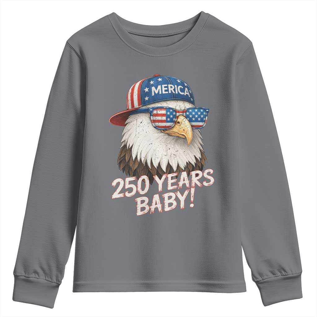 250th Anniversary USA 250 Years Baby Bald Eagle Youth Sweatshirt