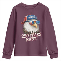 250th Anniversary USA 250 Years Baby Bald Eagle Youth Sweatshirt
