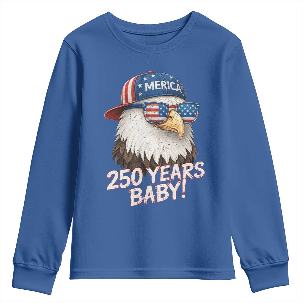 250th Anniversary USA 250 Years Baby Bald Eagle Youth Sweatshirt