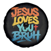 Jesus Loves You Bruh Spare Tire Cover Funny Christian Believer Faith God Retro Religious