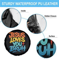 Jesus Loves You Bruh Spare Tire Cover Funny Christian Believer Faith God Retro Religious