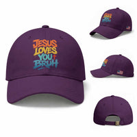 Jesus Loves You Bruh Baseball Cap Funny Christian Believer Faith God Retro Religious