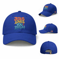 Jesus Loves You Bruh Baseball Cap Funny Christian Believer Faith God Retro Religious