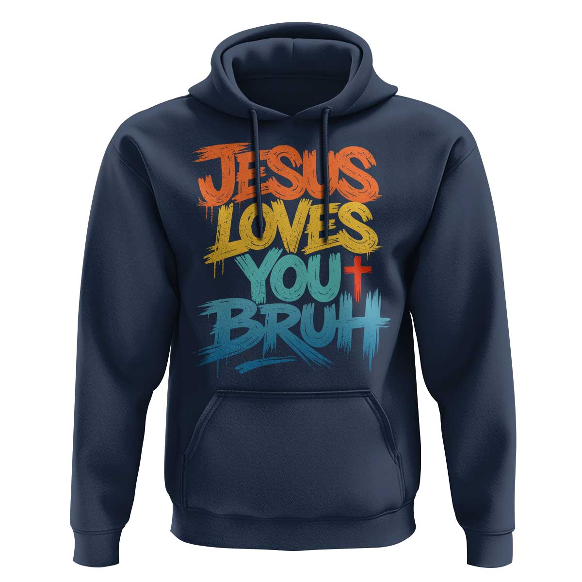 Jesus Loves You Bruh Hoodie Funny Christian Believer Faith God Retro Religious