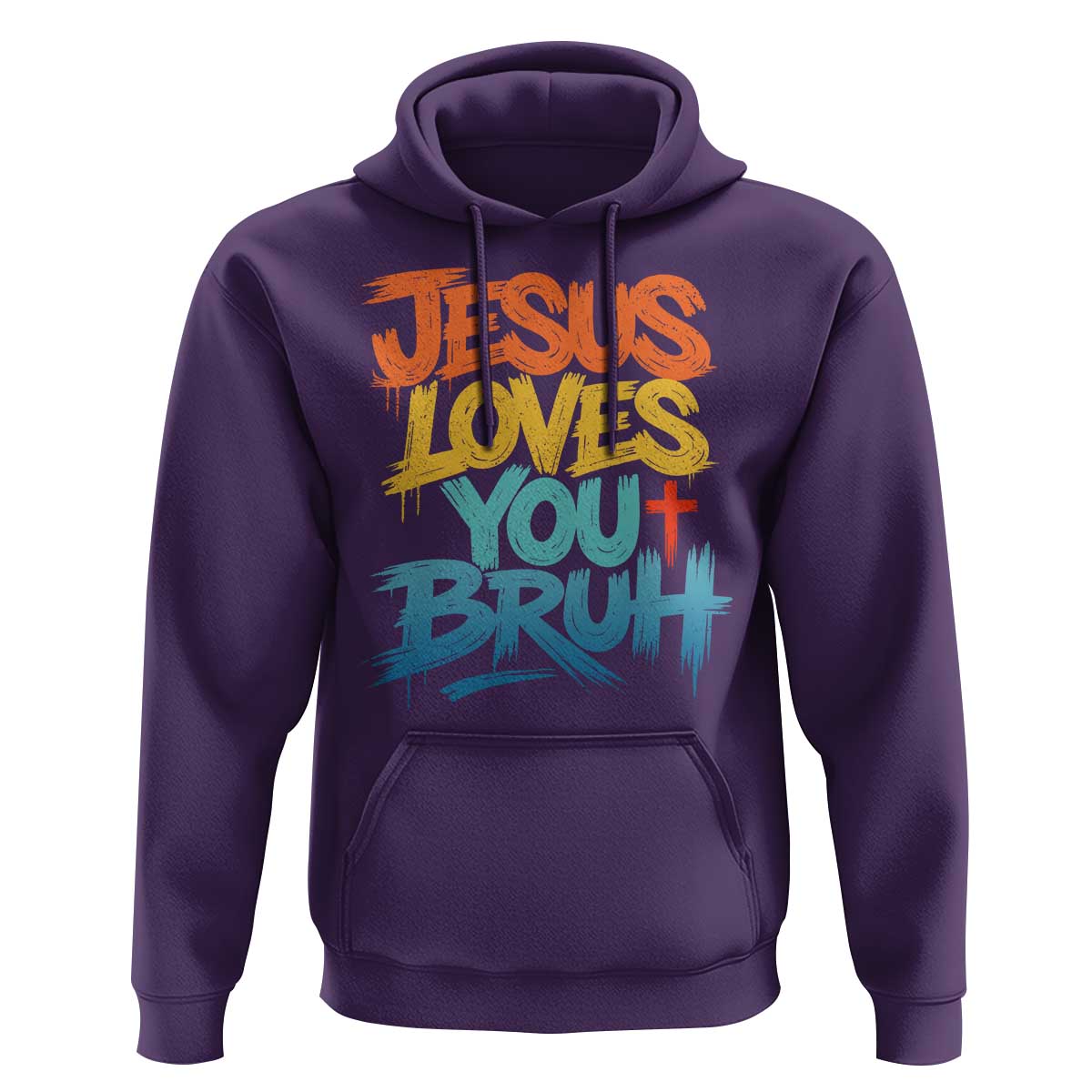Jesus Loves You Bruh Hoodie Funny Christian Believer Faith God Retro Religious