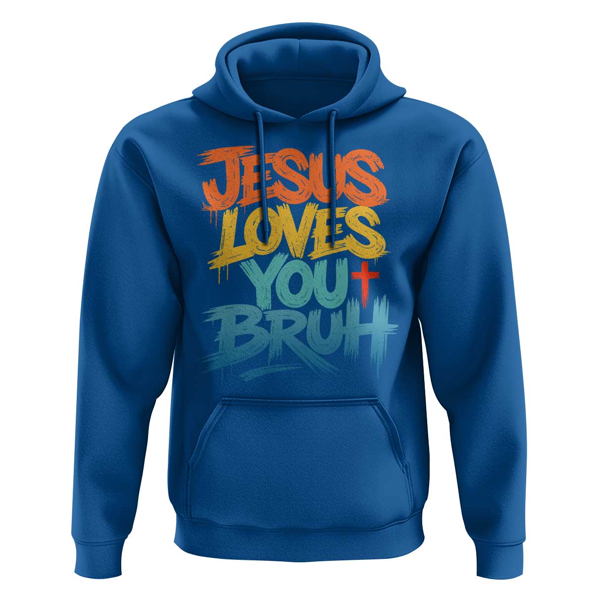 Jesus Loves You Bruh Hoodie Funny Christian Believer Faith God Retro Religious