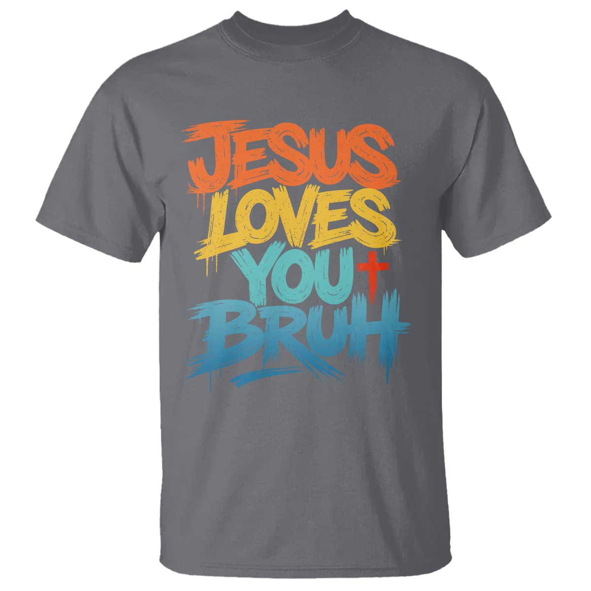 Jesus Loves You Bruh T Shirt Funny Christian Believer Faith God Retro Religious