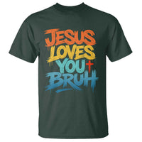 Jesus Loves You Bruh T Shirt Funny Christian Believer Faith God Retro Religious