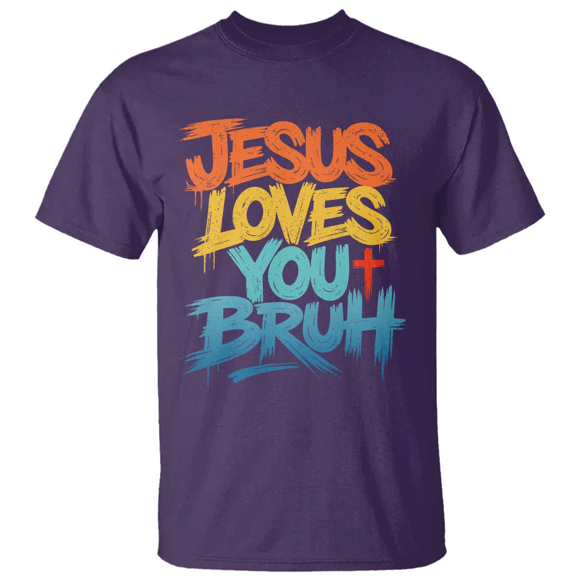Jesus Loves You Bruh T Shirt Funny Christian Believer Faith God Retro Religious