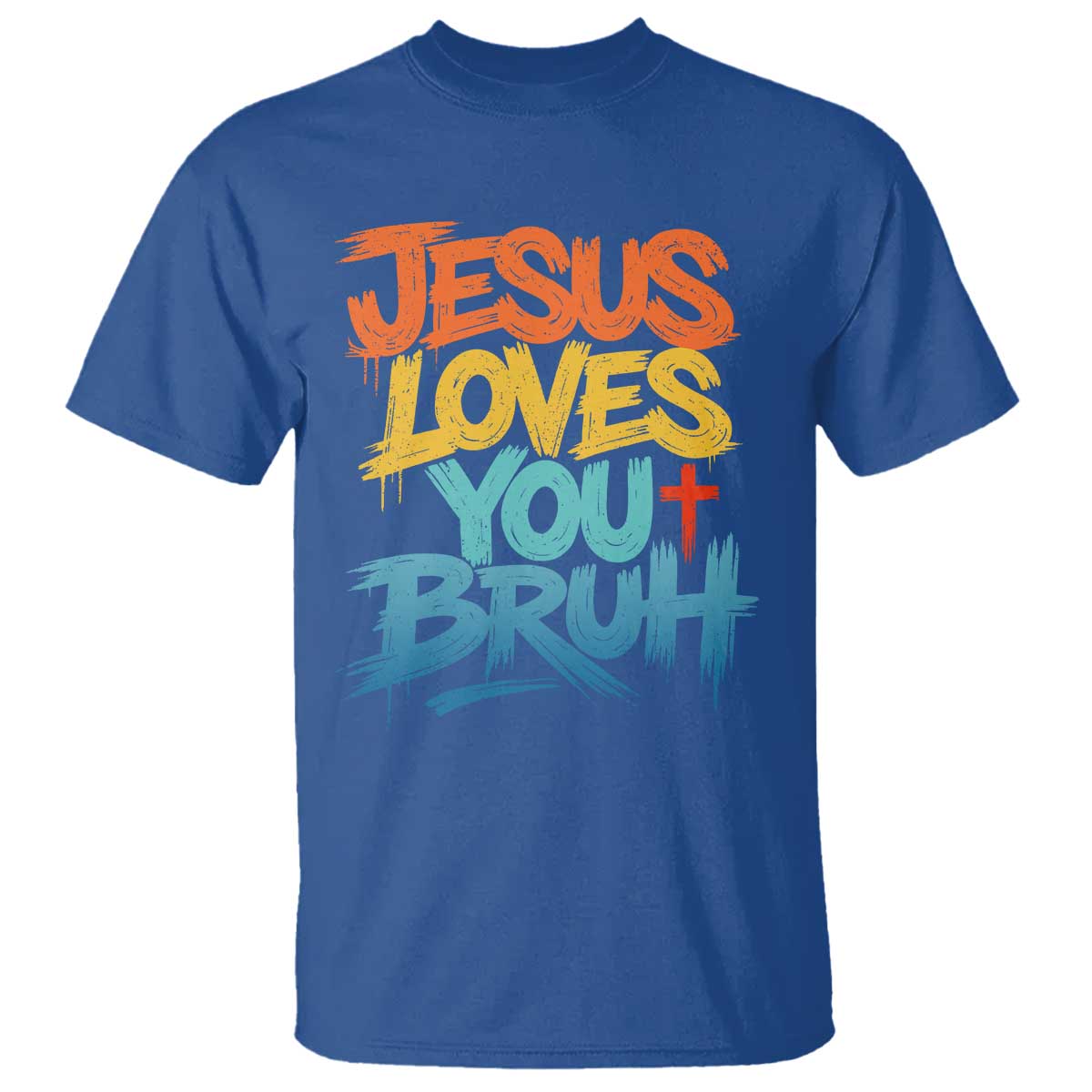 Jesus Loves You Bruh T Shirt Funny Christian Believer Faith God Retro Religious