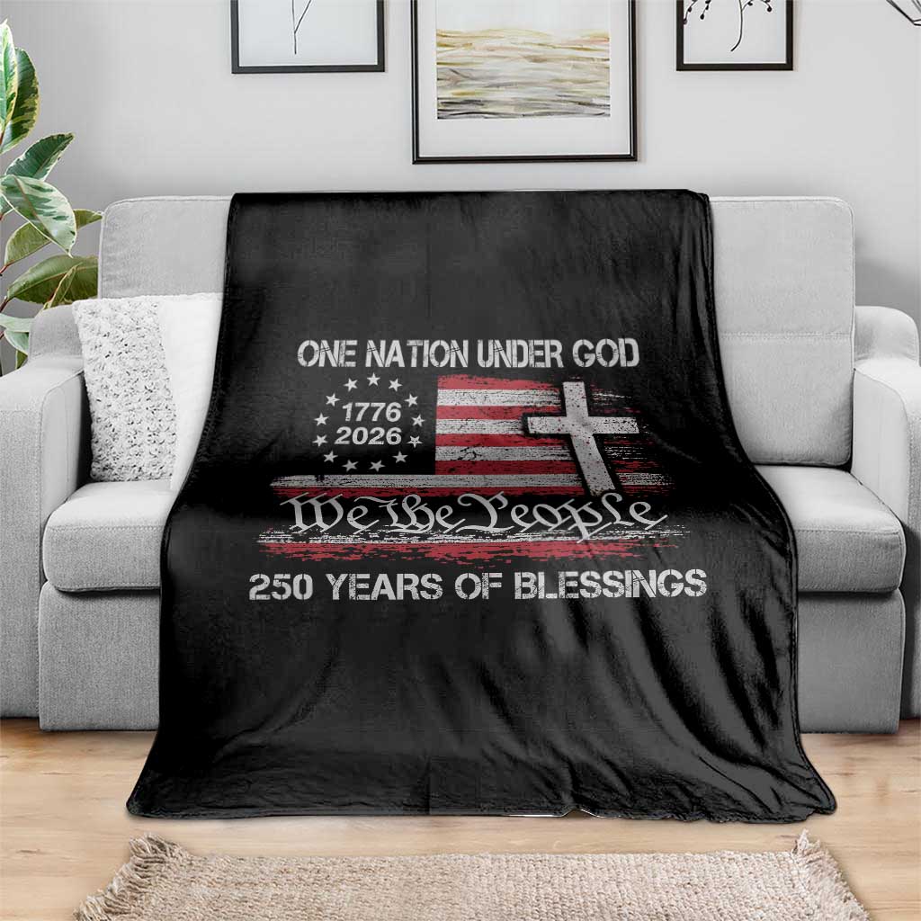 One Nation Under God 250 Years Of Blessing Throw Blanket 250th Faith Anniversary USA