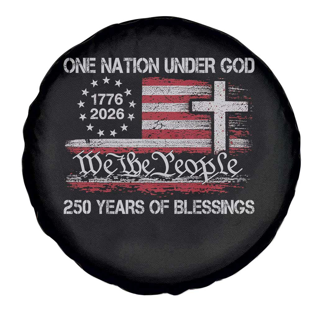 One Nation Under God 250 Years Of Blessing Spare Tire Cover 250th Faith Anniversary USA