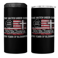 One Nation Under God 250 Years Of Blessing 4 in 1 Can Cooler Tumbler 250th Faith Anniversary USA