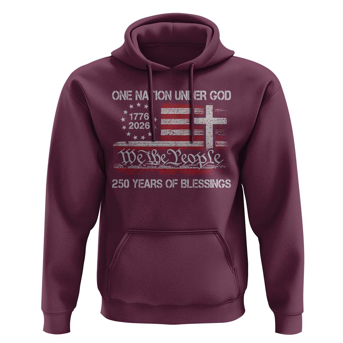 One Nation Under God 250 Years Of Blessing Hoodie 250th Faith Anniversary USA