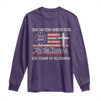 One Nation Under God 250 Years Of Blessing Long Sleeve Shirt 250th Faith Anniversary USA