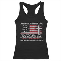 One Nation Under God 250 Years Of Blessing Racerback Tank Top 250th Faith Anniversary USA