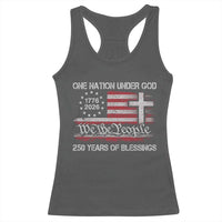 One Nation Under God 250 Years Of Blessing Racerback Tank Top 250th Faith Anniversary USA