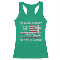 One Nation Under God 250 Years Of Blessing Racerback Tank Top 250th Faith Anniversary USA