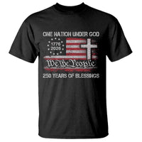 One Nation Under God 250 Years Of Blessing T Shirt 250th Faith Anniversary USA