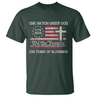 One Nation Under God 250 Years Of Blessing T Shirt 250th Faith Anniversary USA