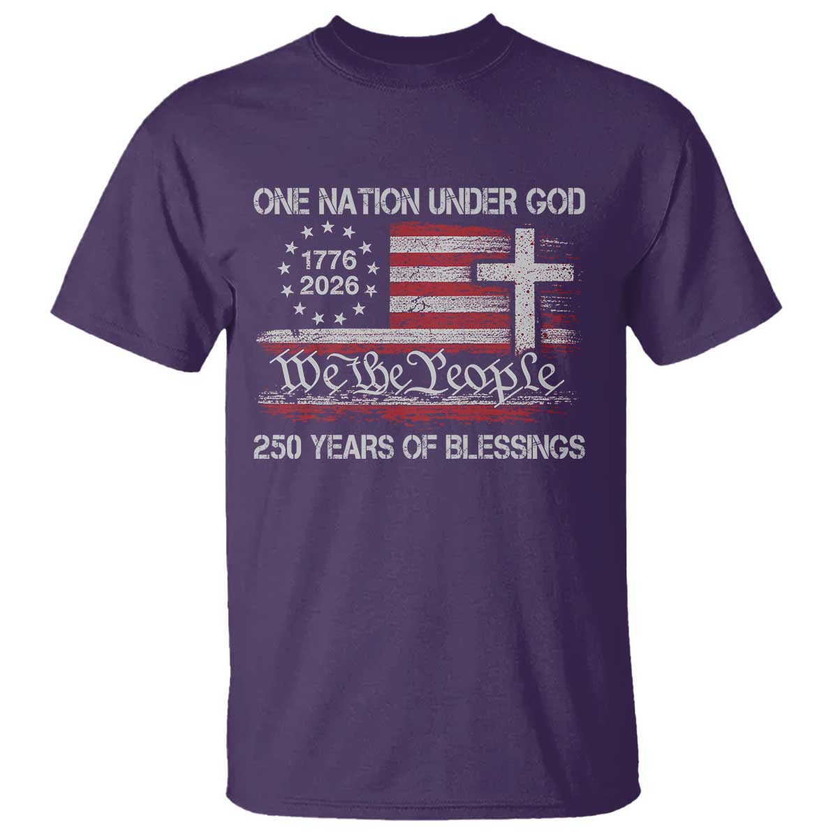 One Nation Under God 250 Years Of Blessing T Shirt 250th Faith Anniversary USA