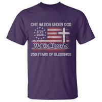 One Nation Under God 250 Years Of Blessing T Shirt 250th Faith Anniversary USA