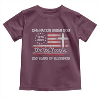 One Nation Under God 250 Years Of Blessing Toddler T Shirt 250th Faith Anniversary USA