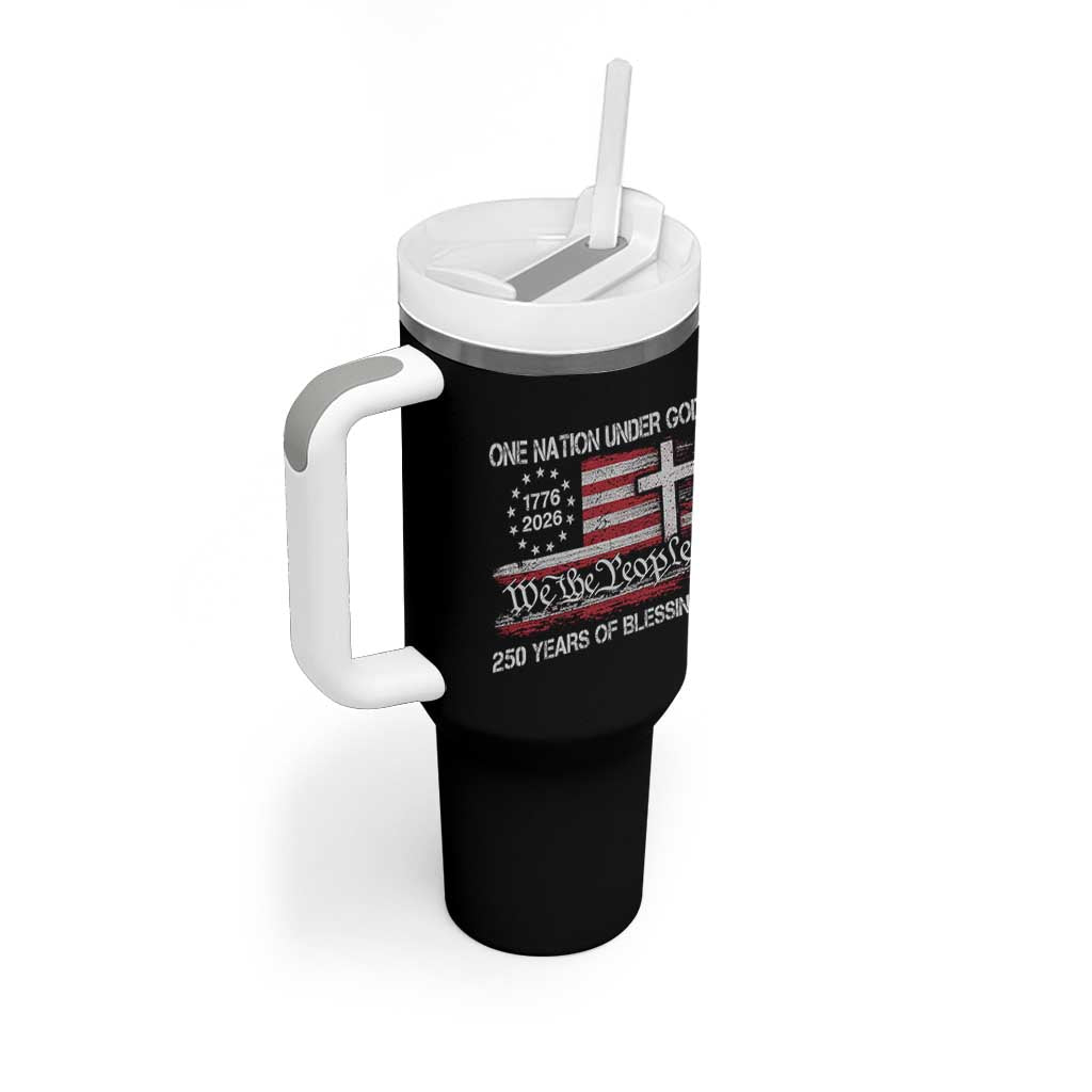 One Nation Under God 250 Years Of Blessing Tumbler With Handle 250th Faith Anniversary USA