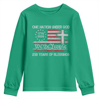 One Nation Under God 250 Years Of Blessing Youth Sweatshirt 250th Faith Anniversary USA