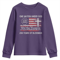 One Nation Under God 250 Years Of Blessing Youth Sweatshirt 250th Faith Anniversary USA
