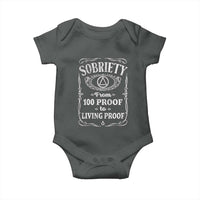 Sobriety From 100 Proof To Living Proof Baby Onesie Sober Anniversary AA NA Recovery