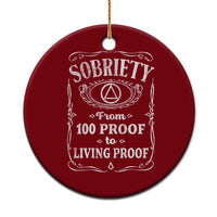 Sobriety From 100 Proof To Living Proof Ceramic Ornament Sober Anniversary AA NA Recovery