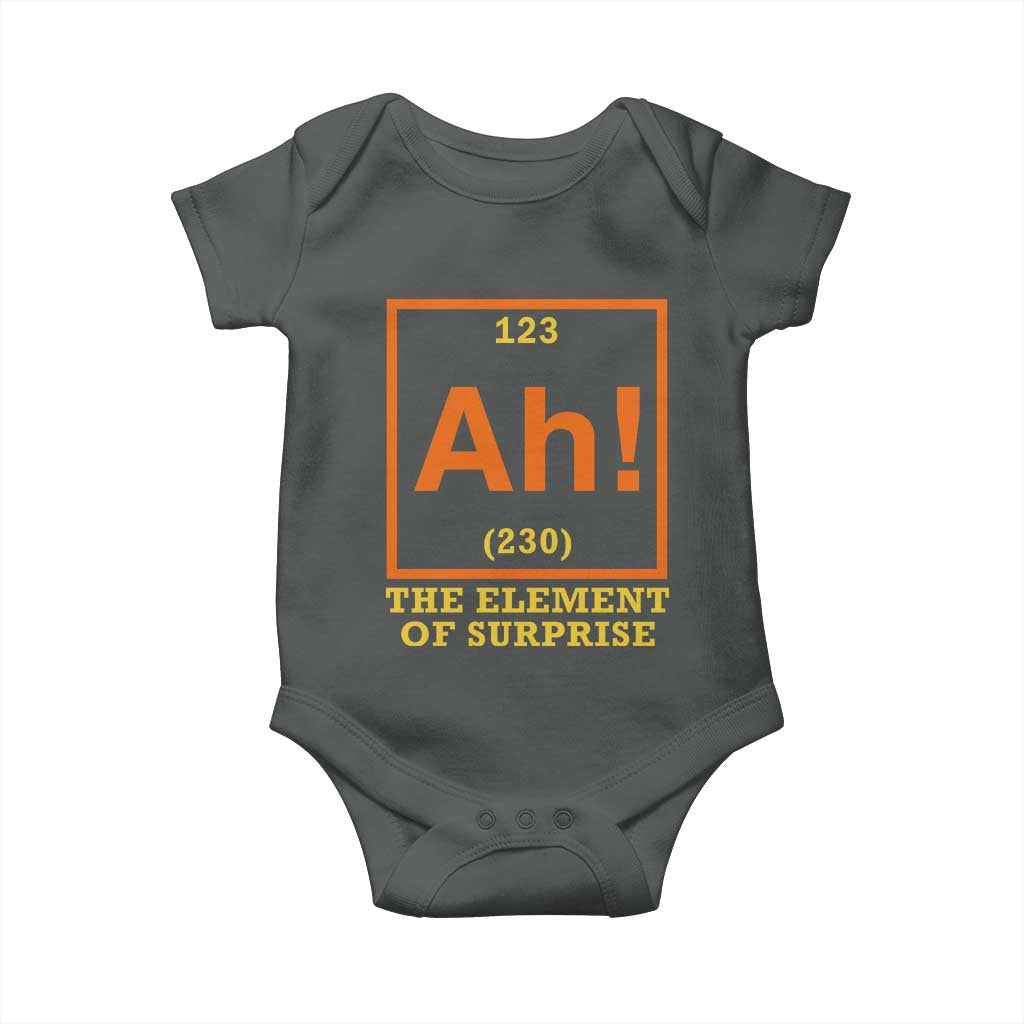 Ah The Element Of Surprise Baby Onesie Chemistry Science Humor Retro Periodic Table
