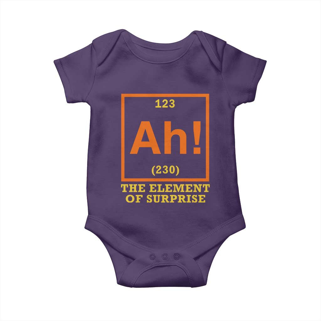 Ah The Element Of Surprise Baby Onesie Chemistry Science Humor Retro Periodic Table