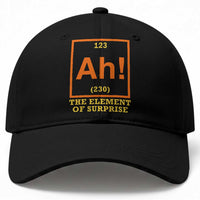 Ah The Element Of Surprise Baseball Cap Chemistry Science Humor Retro Periodic Table
