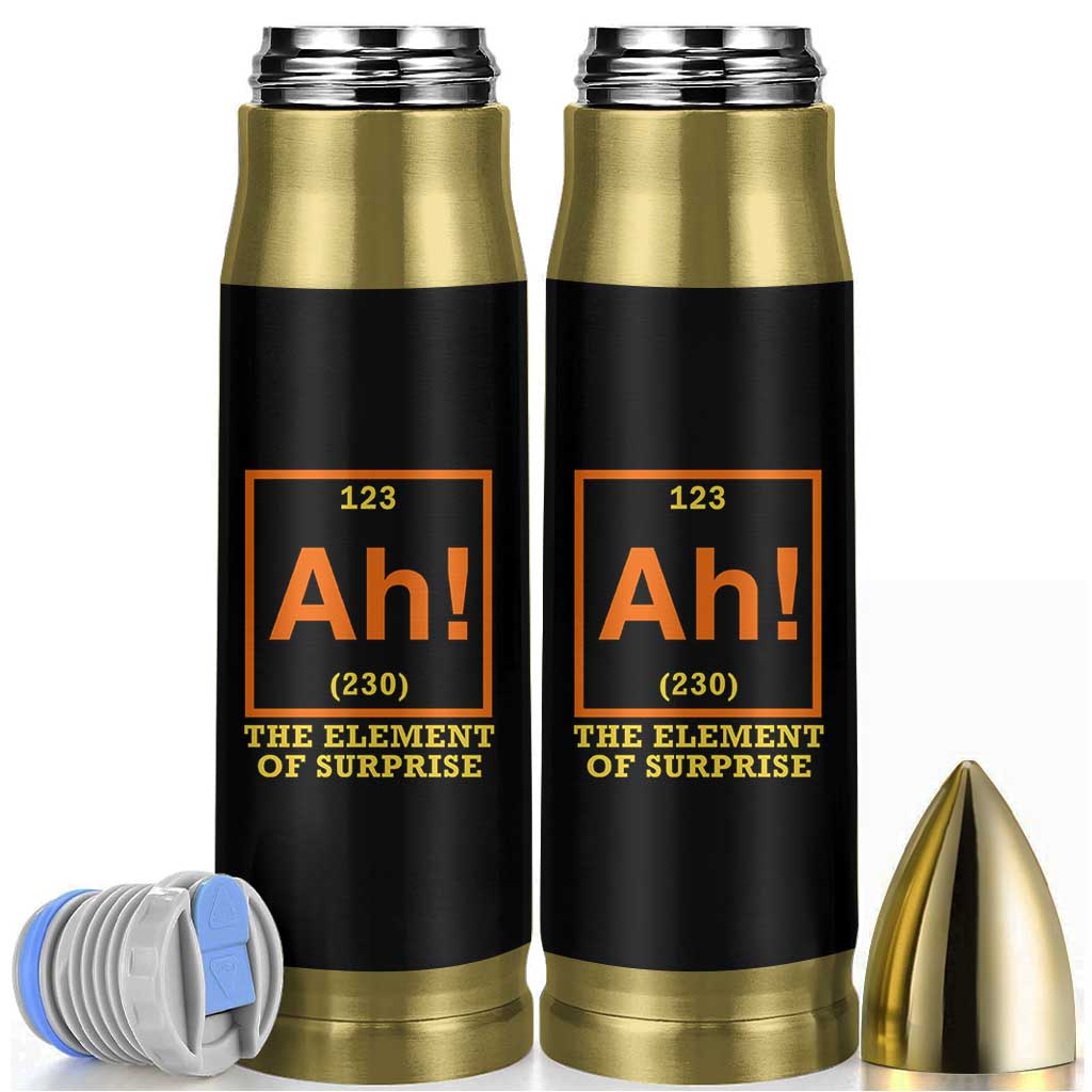 Ah The Element Of Surprise Bullet Tumbler Chemistry Science Humor Retro Periodic Table