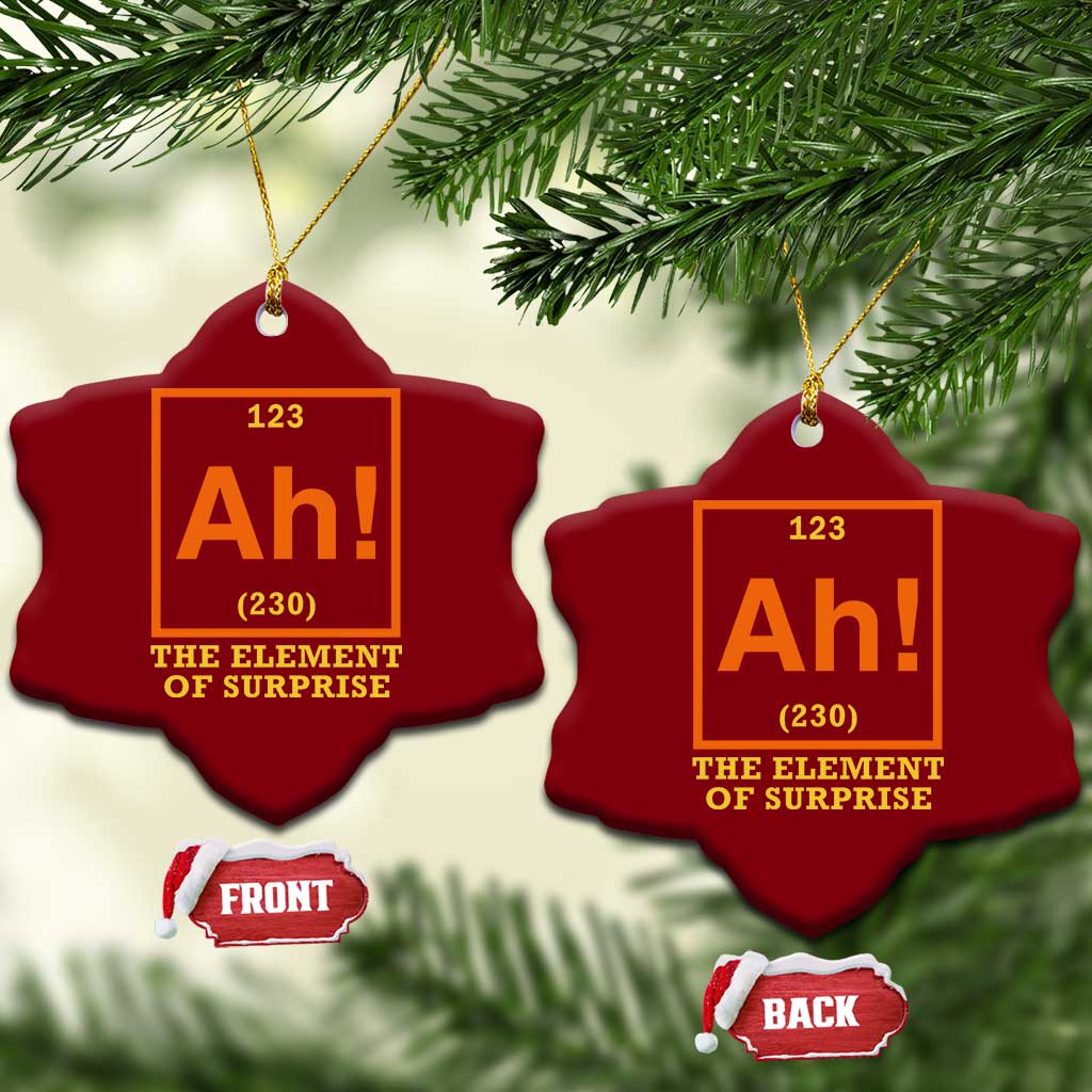 Ah The Element Of Surprise Ceramic Ornament Chemistry Science Humor Retro Periodic Table