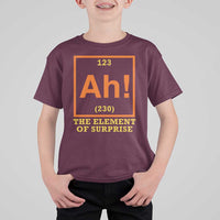 Ah The Element Of Surprise T Shirt For Kid Chemistry Science Humor Retro Periodic Table