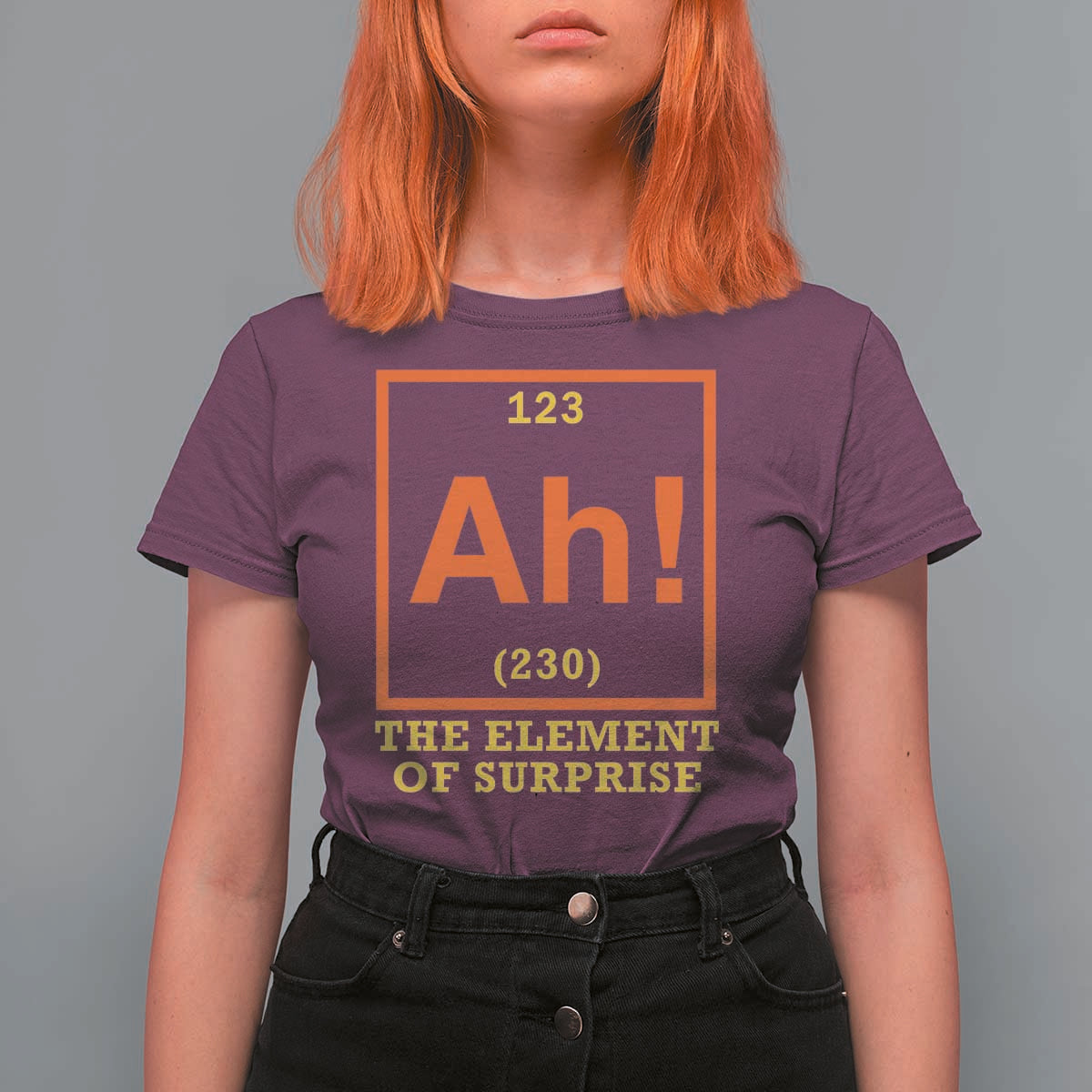 Ah The Element Of Surprise T Shirt For Women Chemistry Science Humor Retro Periodic Table