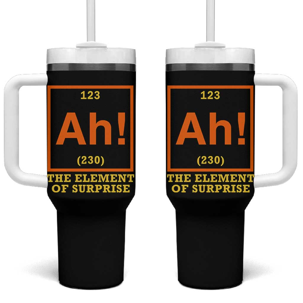 Ah The Element Of Surprise Tumbler With Handle Chemistry Science Humor Retro Periodic Table