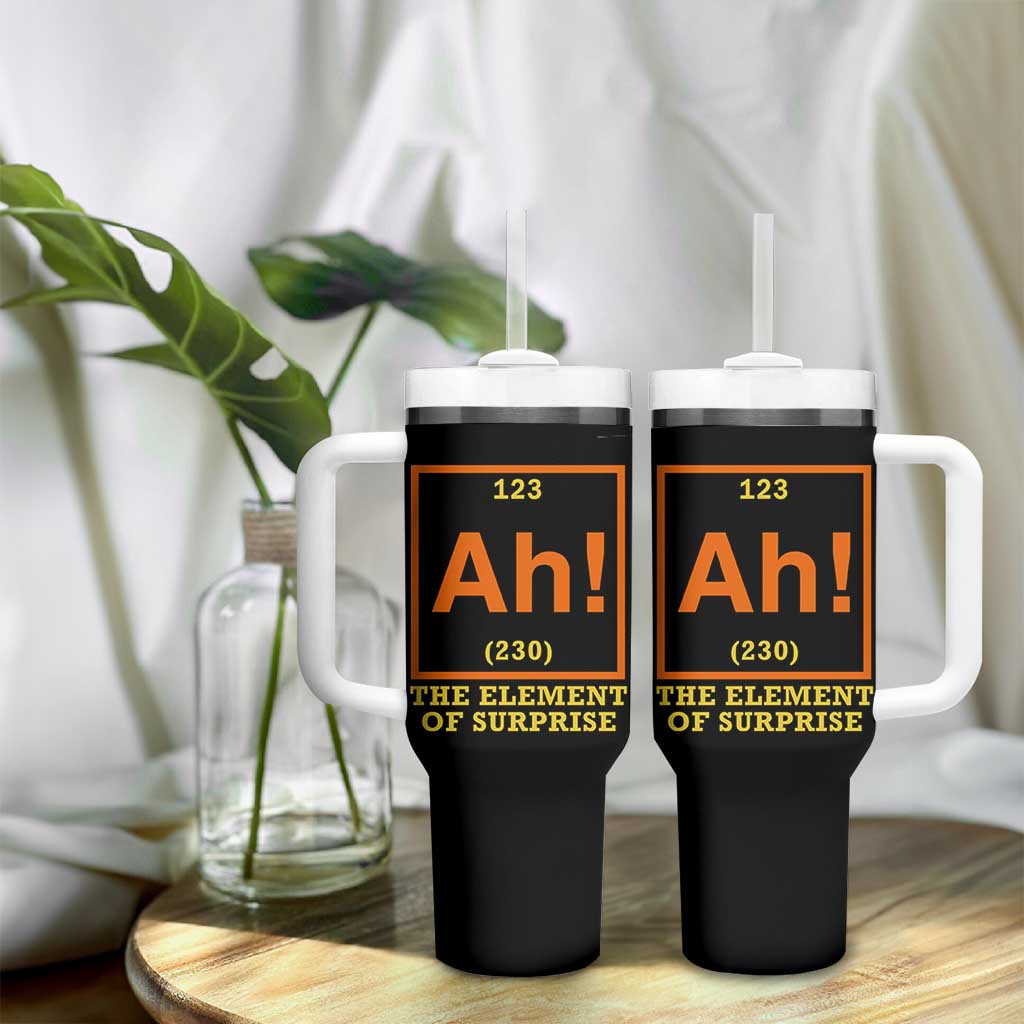 Ah The Element Of Surprise Tumbler With Handle Chemistry Science Humor Retro Periodic Table