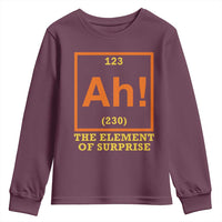 Ah The Element Of Surprise Youth Sweatshirt Chemistry Science Humor Retro Periodic Table