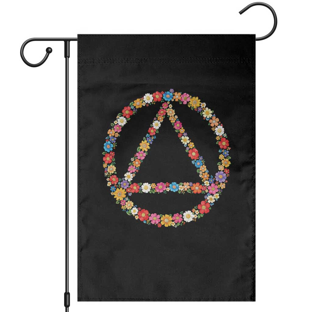 AA Sober Retro Flower Symbol Serenity Recovery Garden Flag